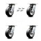 Service Caster 6 Inch Rubber on Aluminum Caster Set with Roller Bearings and Swivel Locks SCC SCC-35S620-RAR-BSL-4 - alternate 3